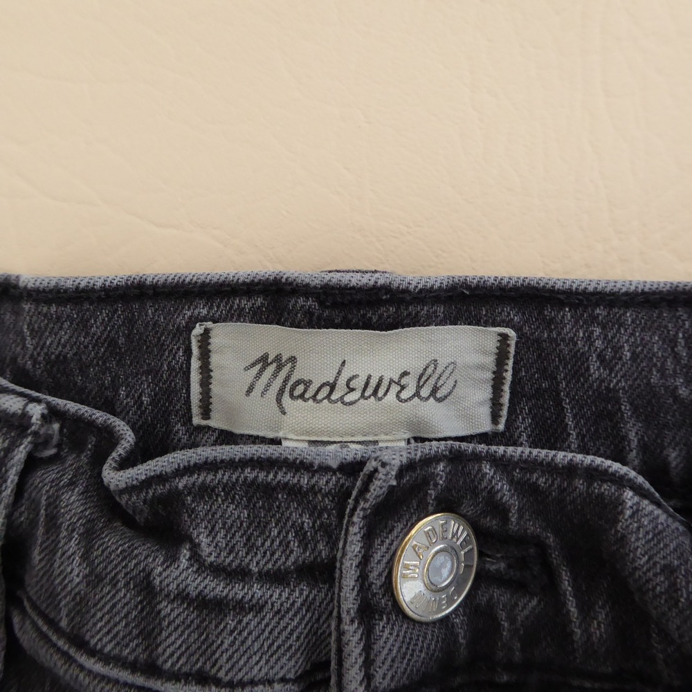 Madewell The Perfect Vintage Straight Jean Womens Size 29 Black Gray Raw Hem - Picture 9 of 12